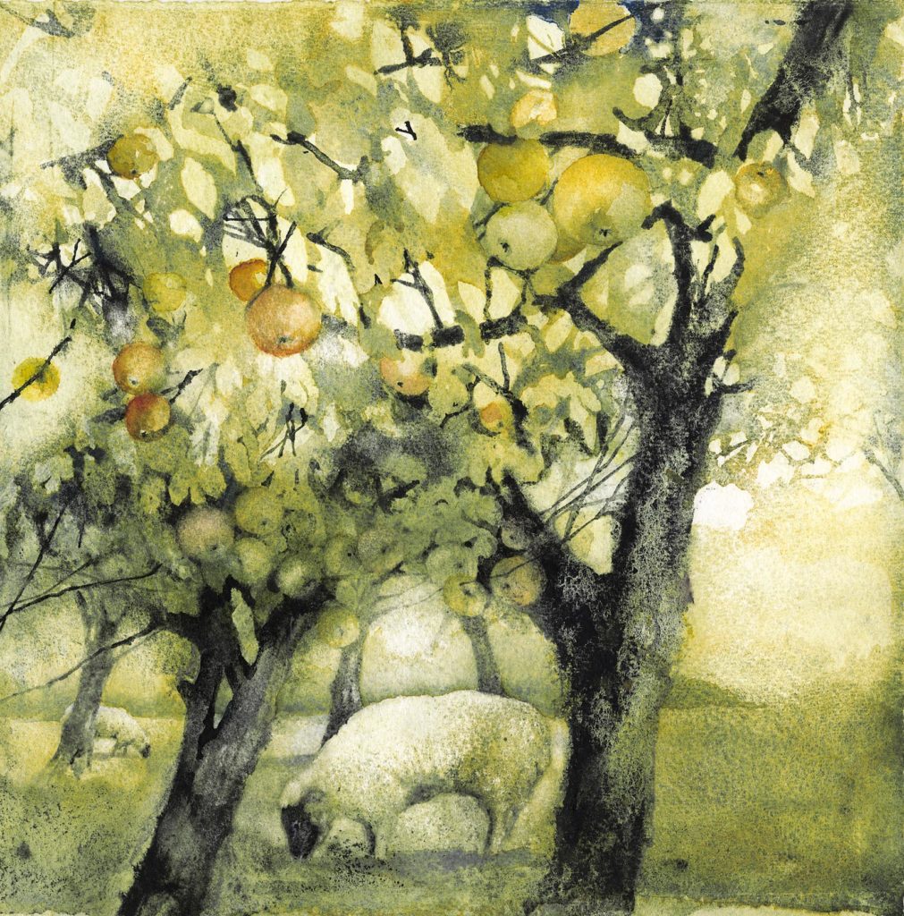 Golden Orchard original print by Jackie Henderson
