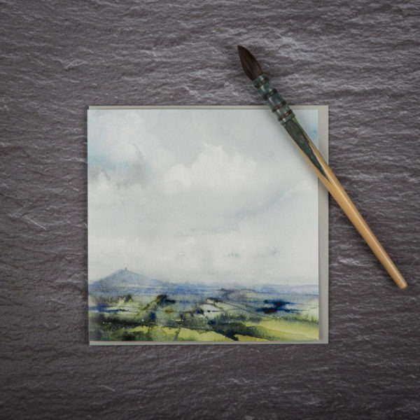 In the shadow of Glastonbury Tor Card